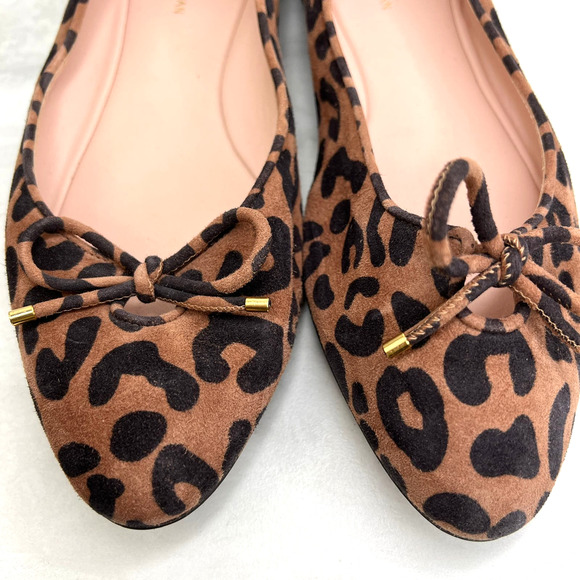 Stuart Weitzman Gabby Cheetah Print Bow Suede Ballet Flats WORN ONCE too small🥲 - Picture 6 of 8